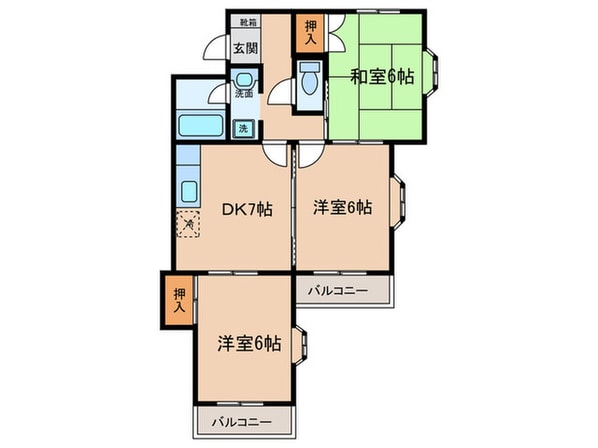 寺山パークハイツの物件間取画像